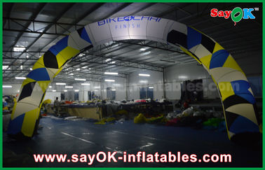 Halloween Archway Inflatable Oxford Cloth Advertising Inflatable Finish Line Arch / Archway Putih Dengan Lampu Led