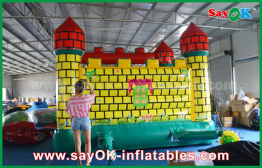 Tahan lama 0.45mm PVC Inflatable melompat Castle Bouncer trampolin berlari tabel