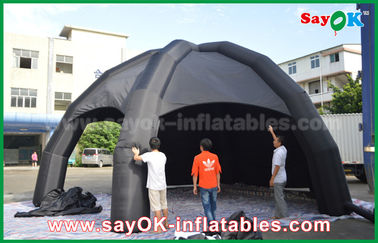 Hitam PVC Inflatable Air Tent / Iklan Dome Spider Tent Dengan Blower