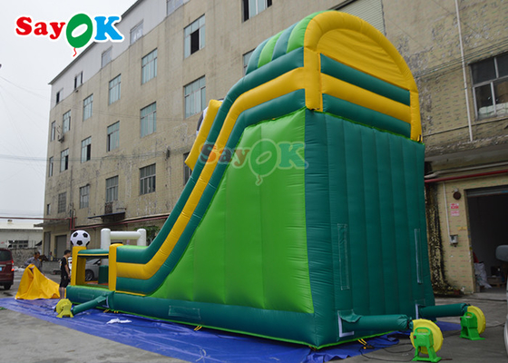 Inflatable Slide Slippery Tema Sepak Bola Anak-anak Tarpaulin Inflatable Bounce House Slide Jumping Castle