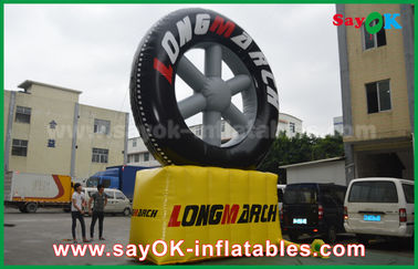 PVC Outdoor Advertising Inflatable Tyre Model Dengan Pencetakan Logo Disesuaikan