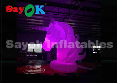 Model Inflatable Giant Blow Up Lighting Unicorn Karakter Kartun Untuk Iklan SGS UL