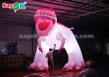 Karakter Inflatable 4m Pink Dinosaur Inflatable Untuk Dekorasi Perayaan