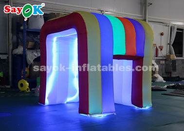 Tenda Pesta Tiup Warna Pelangi Lampu LED Mini Blow Up Photo Booth Untuk Anak-anak SGS ROHS