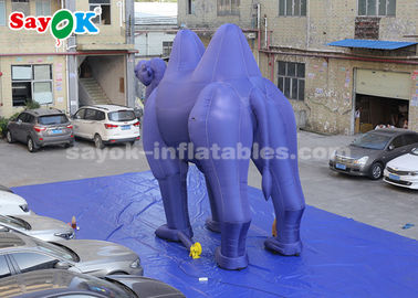 Balon Hewan Inflatable Biru Gelap Karakter Kartun Inflatable Untuk Iklan Luar Ruang / Unta Inflatable Raksasa