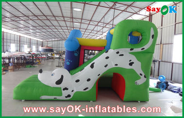 Multi-warna Oxford Cloth Inflatable Bounce Puri Dengan Slide Untuk Amusement Park