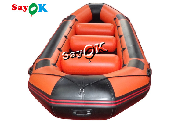 Self Draining Pvc Inflatable River Raft Boat Disesuaikan Merah